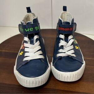 H&M Super Mario Bros High-Top Sneakers – Kids Unisex Size 13 – Blue Gamer Shoes